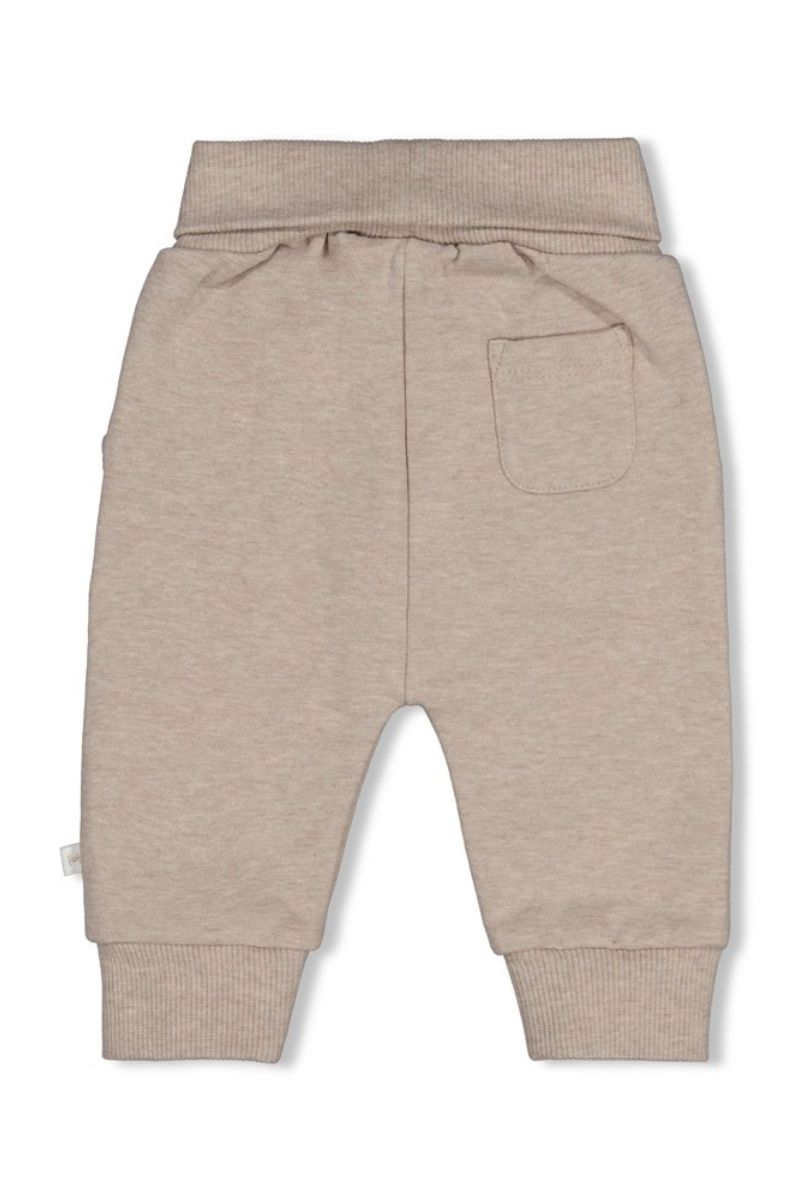 Feetje broek The Cuddle Company bruin melange, babybroekje met elastische taille